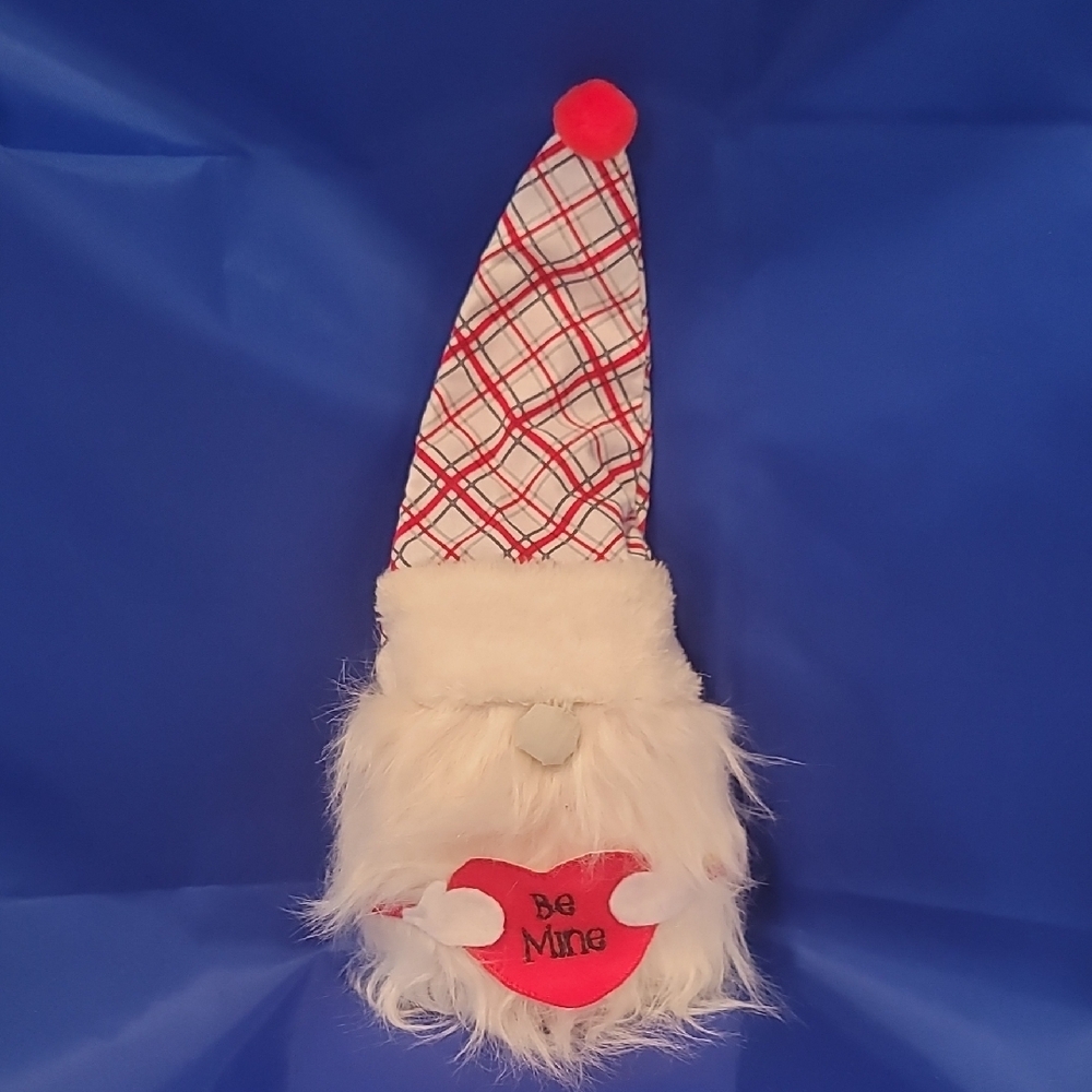 Gnome Decor with Red Heart Saying Be Mine